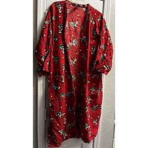 Vintage Disney Good Night Mickey Robe Adult One Size Red Sleepwear Made in USA